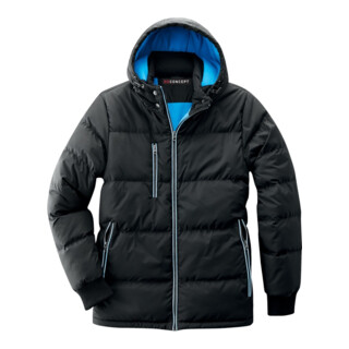 Bryan Veste thermique en duvet noir/bleu 100 % nylon