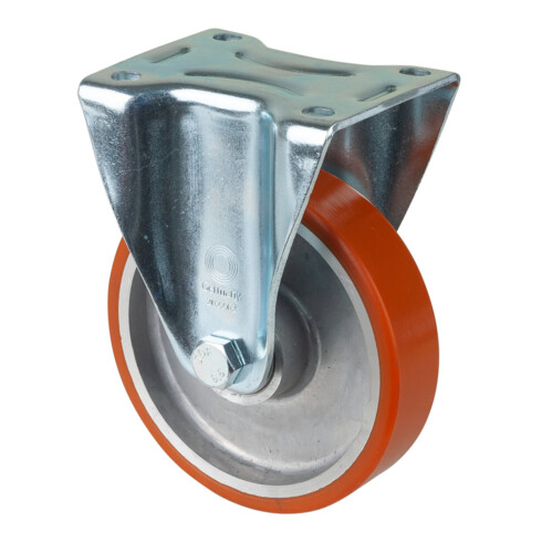 BS Rollen Bockrolle D.125mm Trgf. 200kg Guß-PU-bandage Platte 115x85mm