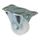 BS Rollen Bockrolle D. 58mm Trgf. 80kg Kunststoffrad weiß Platte 112x54mm-1