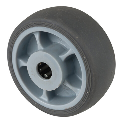 BS Rollen Ersatz-Rad D.80mm Trgf.100kg Gum.grau Achs-D.12mm Nabenl.40mm