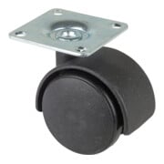 BS Kunststoff-Doppelrolle F75 40 schwarz m. Platte