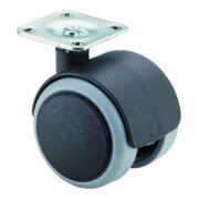 BS Kunststoffdoppelrolle D.50 mm Trgf. 50 kg m.Platte PA