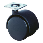 BS Kunststoffdoppelrolle D.50mm Trgf. 40kg m.Platte PA transp.