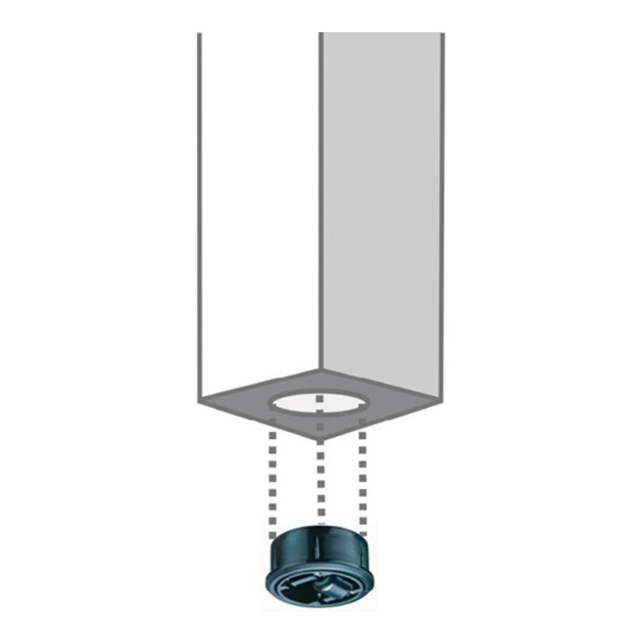 BS Kunststoffglocke D.60mm Trgf. 50kg Einpresstiefe 18mm harte Böden