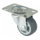 BS Lenkrolle D.30mm Trgf. 20kg m.Platte Gum.grau-1