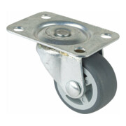 BS Lenkrolle D.30mm Trgf. 20kg m.Platte Gum.grau