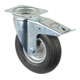 BS Rollen Lenkrolle m.Feststeller D.200mm Trgf. 75kg m.Platte Rollenlager Gum.schwarz-1