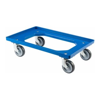 BS Rollen Allzweckrollersammler mit Platte TPR, blau, TK 250kg