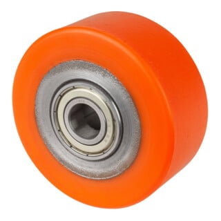 BS Rollen Appar.-Rad, Raddurchmesser 80, C10 orange 95+/-3 Shore A Achs, Durchmesser 15, 250kg