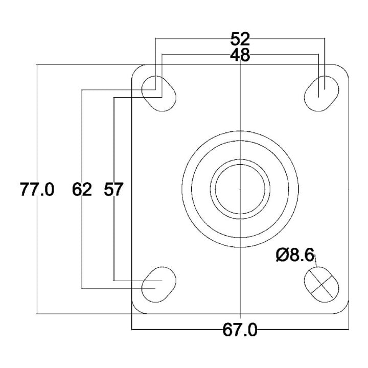 BS Rollen Apparaterolle B120.A85.075 Lenkrolle mit Totalfeststeller, Raddurchmesser 75 mm,