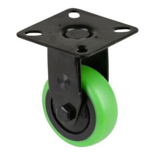 BS Rollen Bockrolle A810.A85.04 Ø 50mm B 20mm 50kg grün mit Anschraubplatte