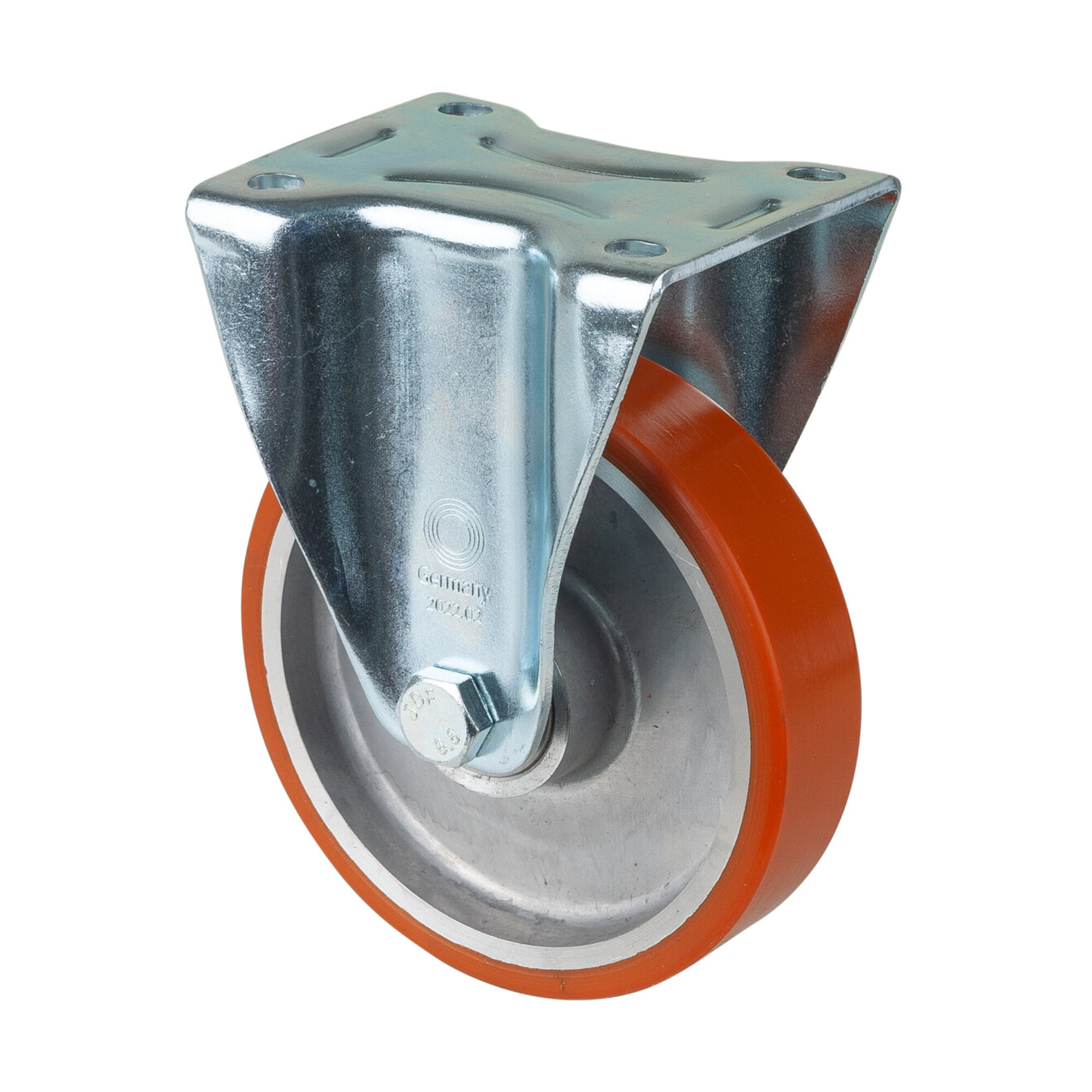 BS Rollen Bockrolle D.125mm Trgf. 200kg Guß-PU-bandage Platte 115x85mm