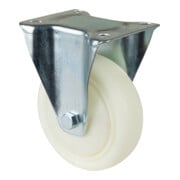 BS Rollen Bockrolle D.150mm Trgf.300kg Ku.Platte L135xB110mm Farbe Rl.weiß