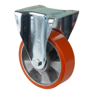 BS Rollen Bockrolle D.160mm Trgf. 600kg Guß-PU-bandage Platte 138x110mm