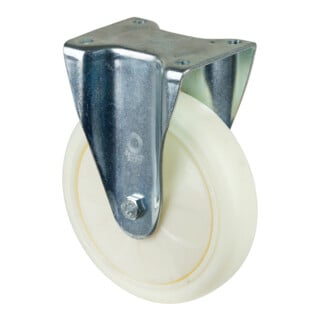 BS Rollen Bockrolle D.200mm Trgf.750kg Ku.Platte L135xB110mm Farbe Rl.weiß