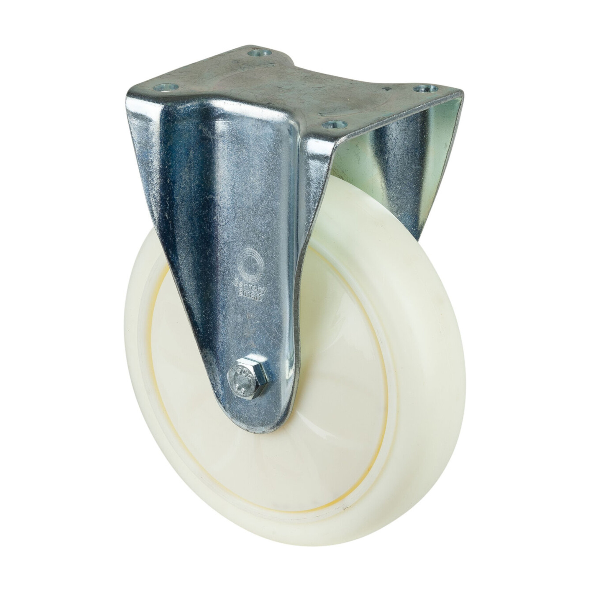 BS Rollen Bockrolle D.200mm Trgf.750kg Ku.Platte L135xB110mm Farbe Rl.weiß ; Industrial Quality Supplies