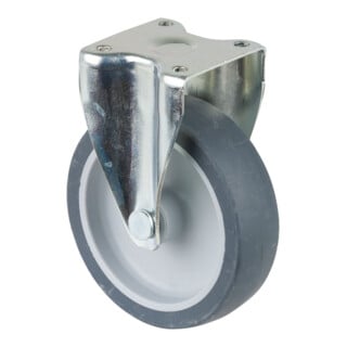 BS Rollen Bockrolle, Durchmesser 80mm, B 21mm 50kg, A210.A80 mit Anschraubplatte, grau