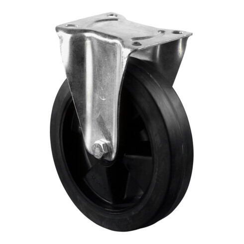 BS Rollen Bockrolle Elastikrad schwarz Ø 125 mm