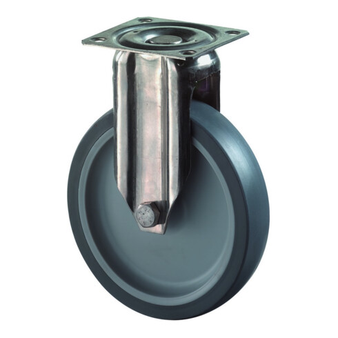 BS Rollen Bockrolle G110.A80 Ø 125mm, B 28mm, 70kg mit Anschraubplatte, grau
