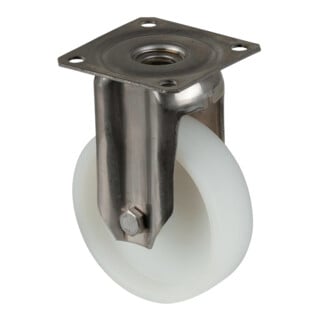 BS Rollen Bockrolle G110.A90 Ø 75mm B 23mm 60kg weiß mit Anschraubplatte