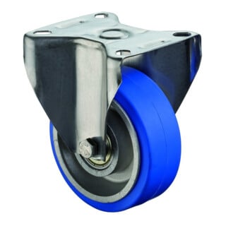BS Rollen Bockrolle H110.B24 Ø 100mm B 35mm 100kg blau mit Anschraubplatte
