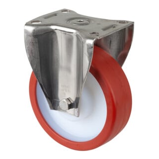BS Rollen Bockrolle HS110.B28 Ø 125mm B 40mm 300kg rot mit Anschraubplatte