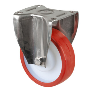 BS Rollen Bockrolle HS110.B28 Ø 150mm B 45mm 600kg rot mit Anschraubplatte