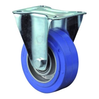BS Rollen Bockrolle L410.B24 Ø 100mm B 35mm 100kg blau mit Anschraubplatte