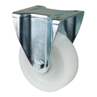 BS Rollen Bockrolle L610.B15 Ø 150mm B 48mm 900kg weiß mit Anschraubplatte