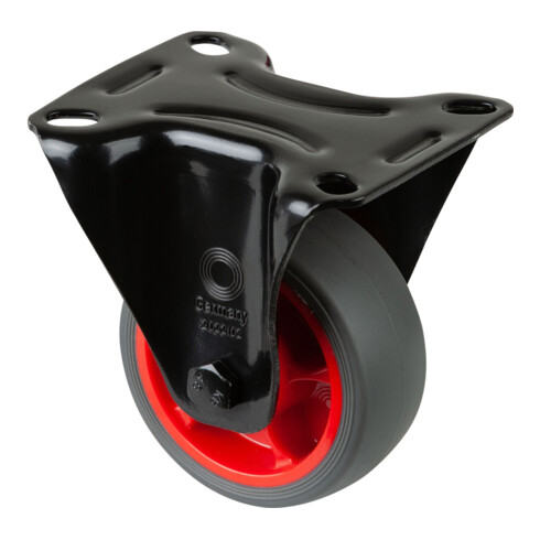 BS Rollen Bockrolle L810.B44.081.03, Durchmesser 80mm, B 32mm, 100kg mit Anschraubplatte, grau