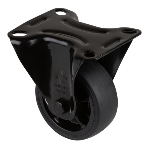 BS Rollen Bockrolle L810.B44.081.06, Durchmesser 80mm, B 32mm, 100kg mit Anschraubplatte Schwarz