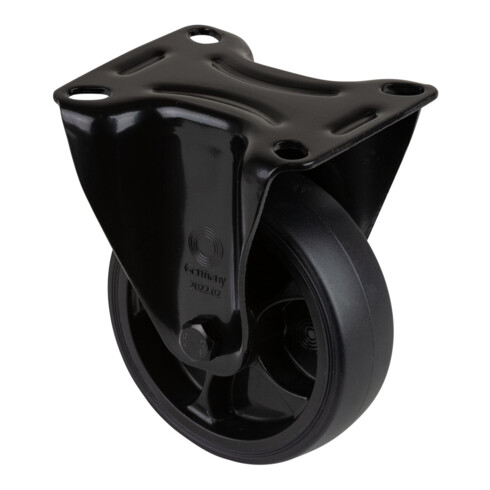 BS Rollen Bockrolle L810.B44.101.06, Durchmesser 100mm, B 32mm, 110kg mit Anschraubplatte Schwarz