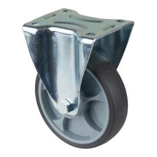 BS Rollen Bockrolle LS410.B44 Ø 125mm B 32mm 120kg grau mit Anschraubplatte