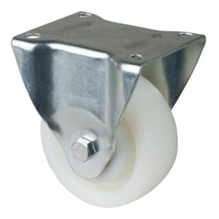 BS Rollen Bockrolle N110.B15 Ø 125mm B 40mm 300kg weiß mit Anschraubplatte