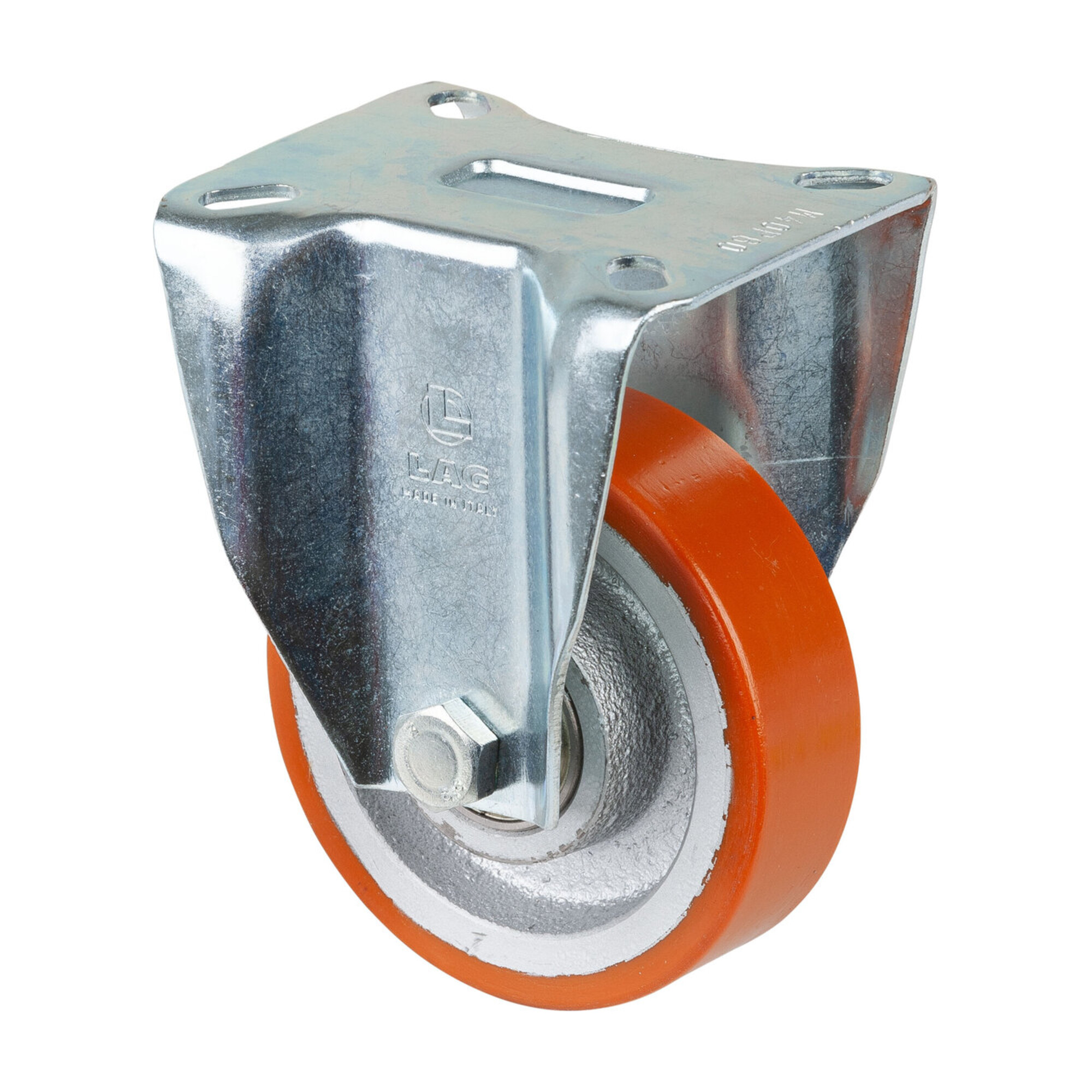 BS Rollen Bockrolle N110.C10 Ø 100mm, B 30mm, 300kg mit Anschraubplatte Orange