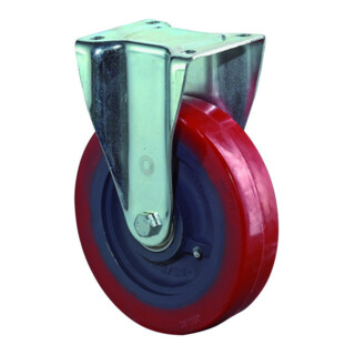 BS Rollen Bockrolle N110.C11 Ø 200mm B 50mm 600kg rot mit Anschraubplatte