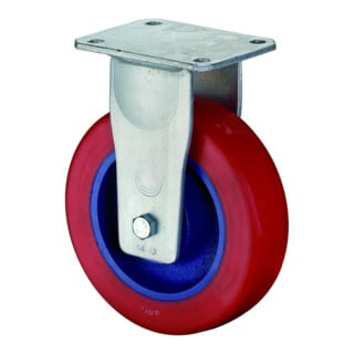 BS Rollen Bockrolle RR110.C11 Ø 250mm B 50mm 800kg rot mit Anschraubplatte