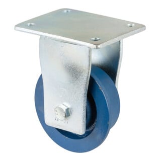 BS Rollen Bockrolle RR110.C65 Ø 100mm B 36mm 800kg blau mit Anschraubplatte