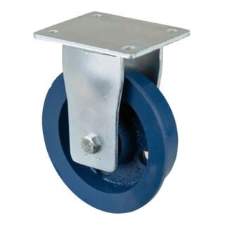 BS Rollen Bockrolle RR110.C65 Ø 150mm B 36mm 900kg blau mit Anschraubplatte