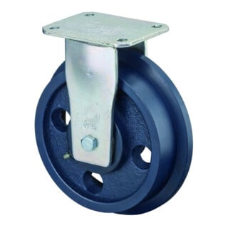 BS Rollen Bockrolle RR110.C65 Ø 200mm B 38mm 1.500kg blau mit Anschraubplatte