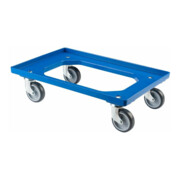 BS Rollen Collecteur de rouleaux polyvalent avec plaque TPR, bleu, charge 250kg