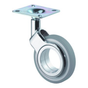 BS Rollen Design-Lenkrolle D.60mm Trgf. 50kg m.Platte Polyurethan grau