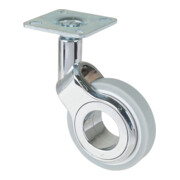 BS Rollen Design-Lenkrolle D.60mm Trgf. 50kg m.Platte Polyurethan grau