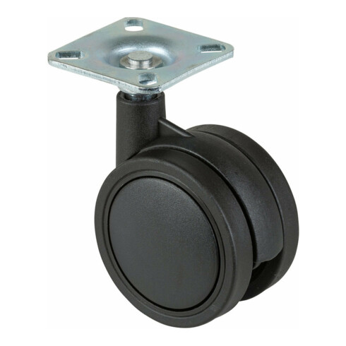 BS Rollen Doppelrolle F330 ohne Feststeller Rad Ø 60mm Kunststoff