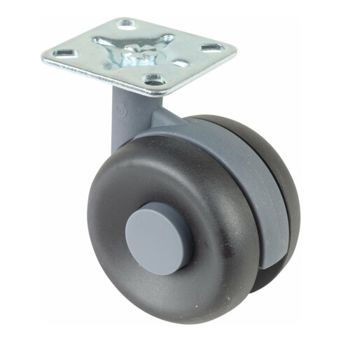 BS Rollen Doppelrolle F360 ohne Feststeller Rad Ø 60mm Kunststoff