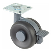 BS Rollen Doppelrolle F361 mit Feststeller Rad Ø 60mm Kunststoff