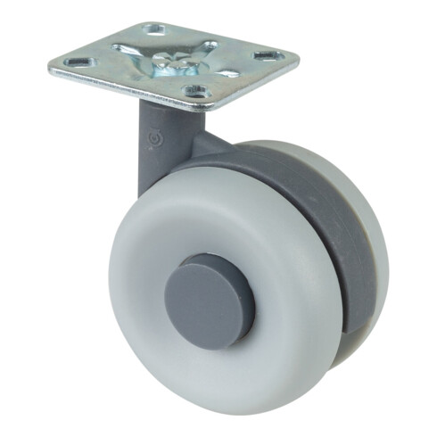 BS Rollen Doppelrolle F362 ohne Feststeller Rad Ø 60mm Kunststoff