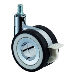 BS Rollen Doppelrolle F371 Feststeller Rad Ø 75mm Polyurethan