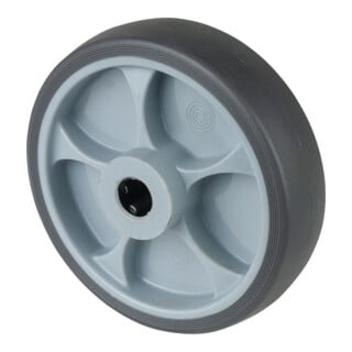 BS Rollen Ersatz-Rad D.125mm Trgf.120kg Gum.grau Achs-D.15mm Nabenl.50mm