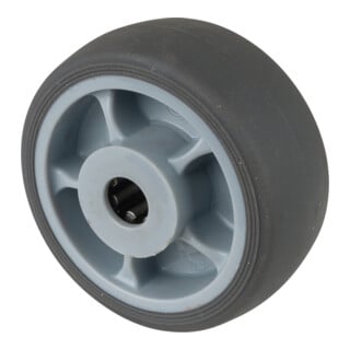 BS Rollen Ersatz-Rad D.80mm Trgf.100kg Gum.grau Achs-D.12mm Nabenl.40mm
